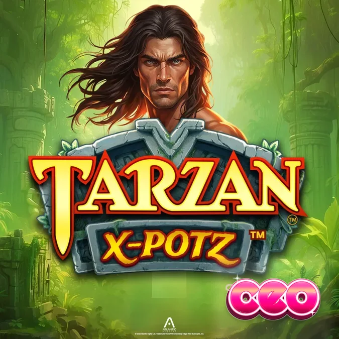 Tarzan X-Potz স্লট গেমের একটি দৃশ্য যেখানে জঙ্গল এবং প্রাচীন মন্দির দেখা যাচ্ছে।